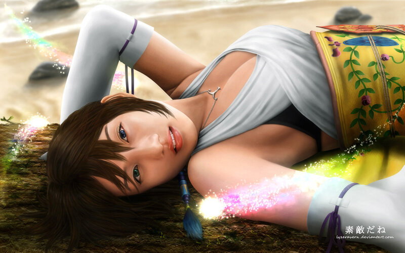 anime character on beach