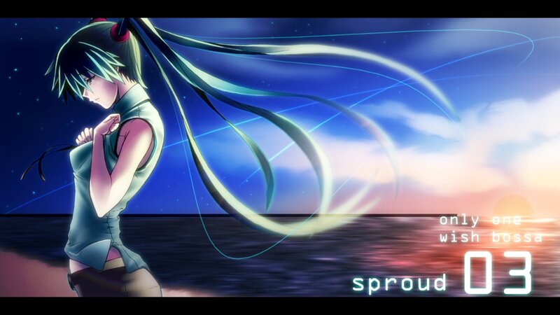 Anime Character on Beach — Blue, Dramatic