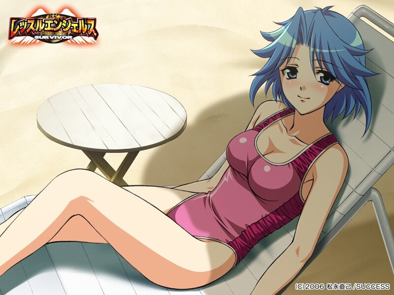 Anime character on beach chair