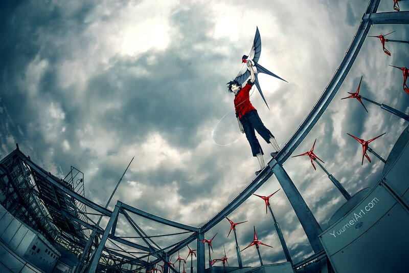 Anime Character on Beam — Gray
