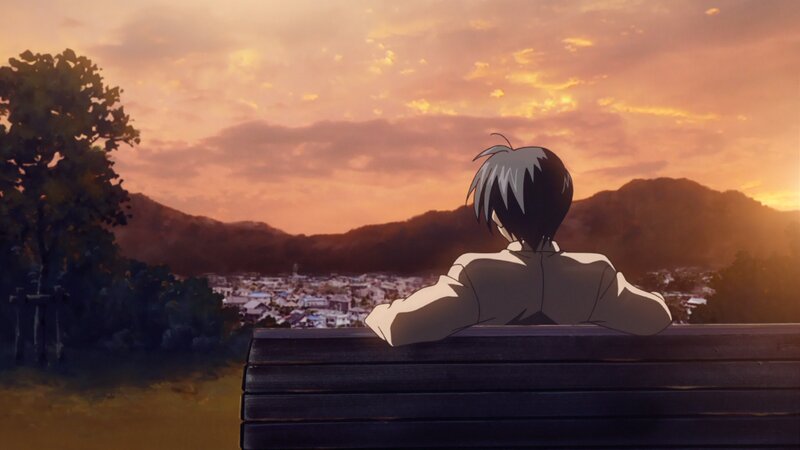 Anime Character on Bench — Orange