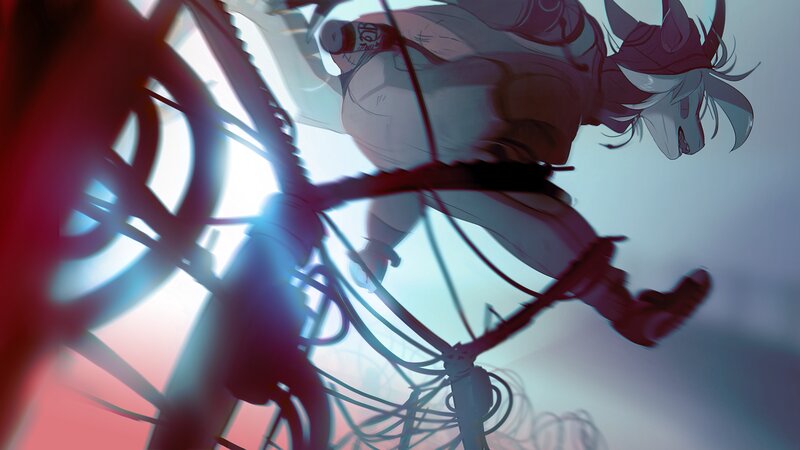 Anime Character on Bike