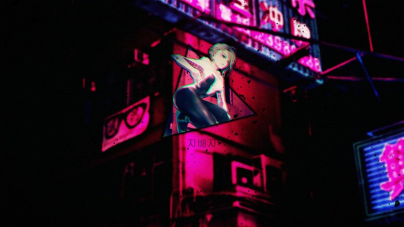 Anime Character on Billboard — Pink