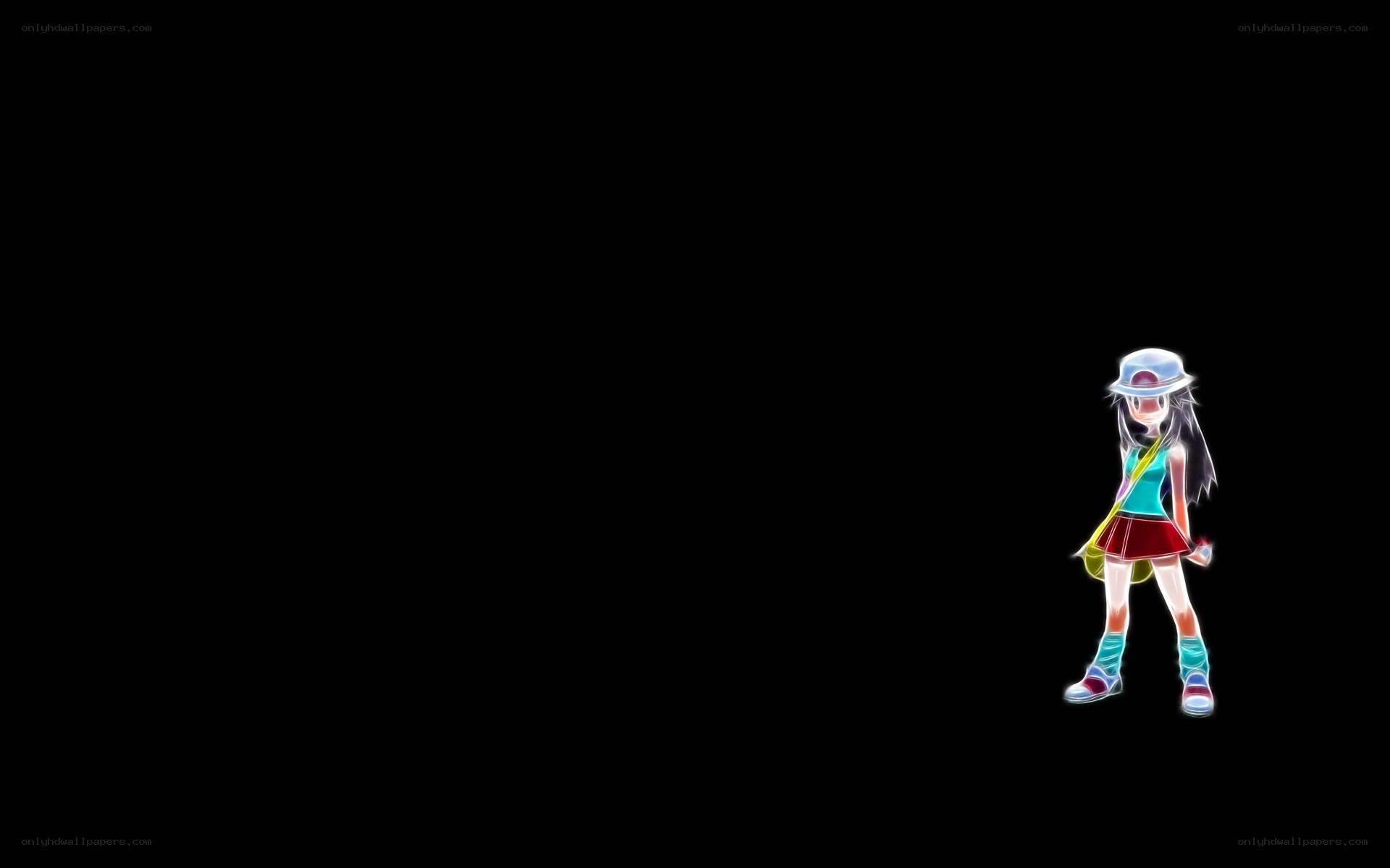 anime character on black background