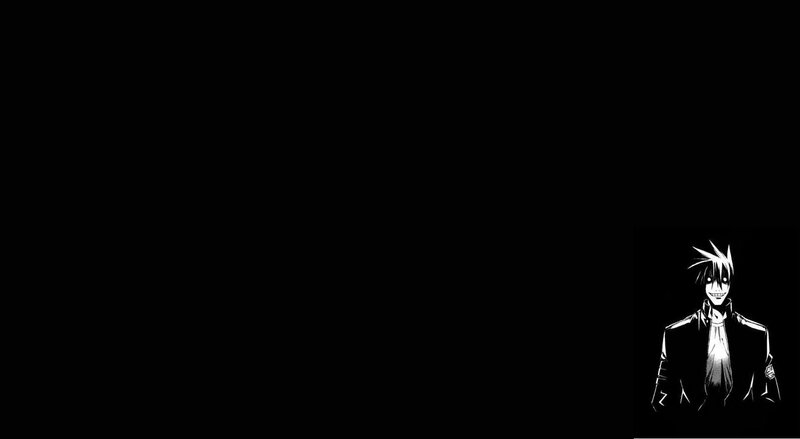 anime character on black background