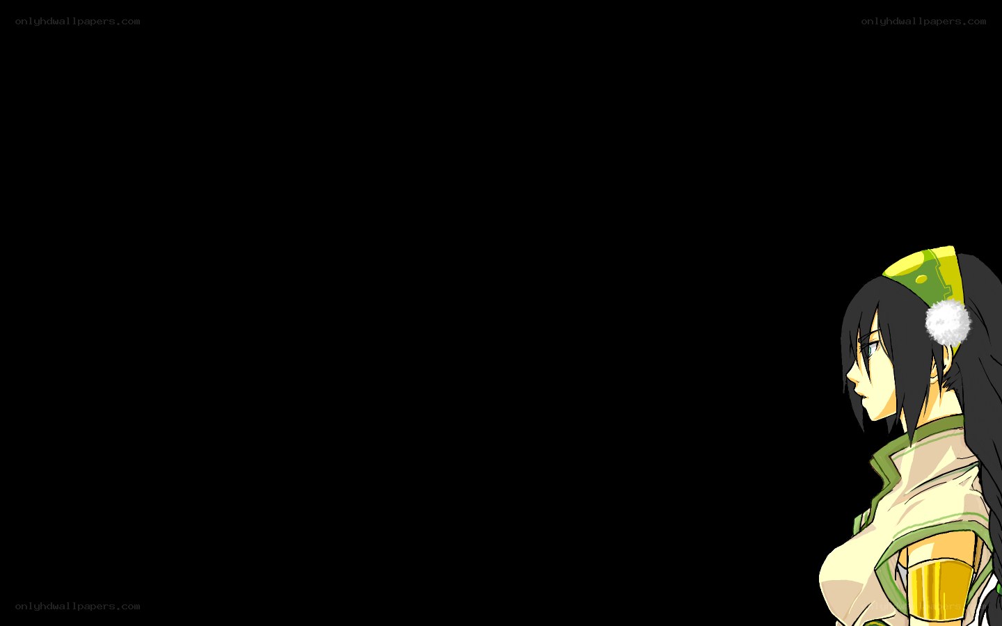 anime character on black background