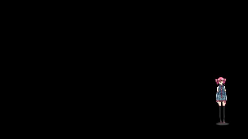 anime character on black background