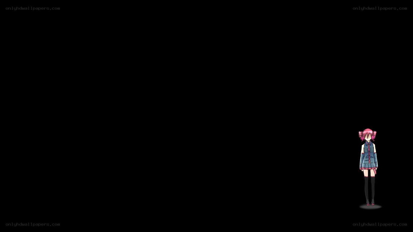 anime character on black background