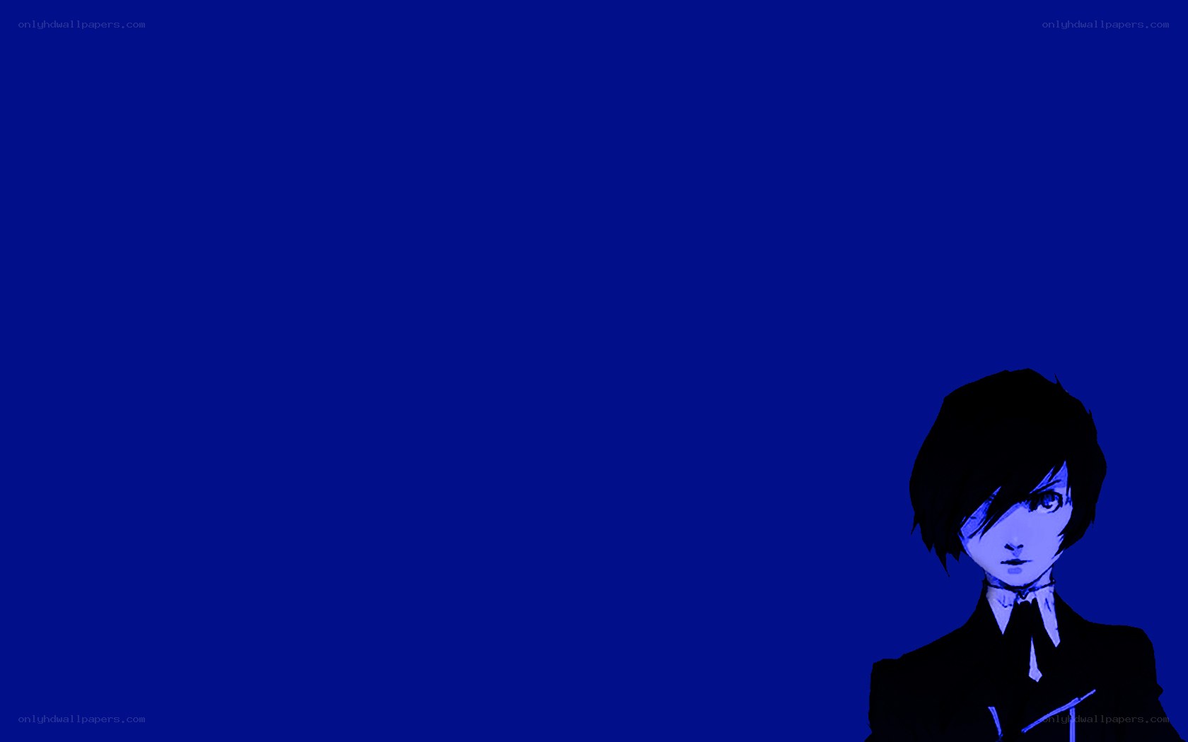 anime character on blue background