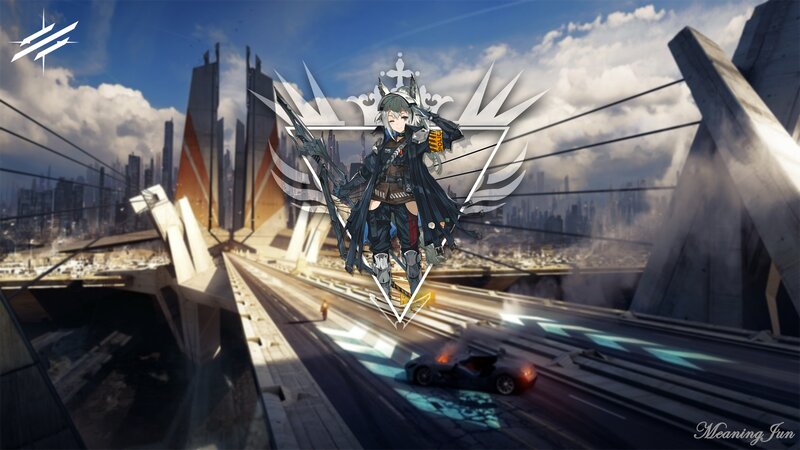 Anime Character on Bridge — Blue, Dramatic, Afternoon