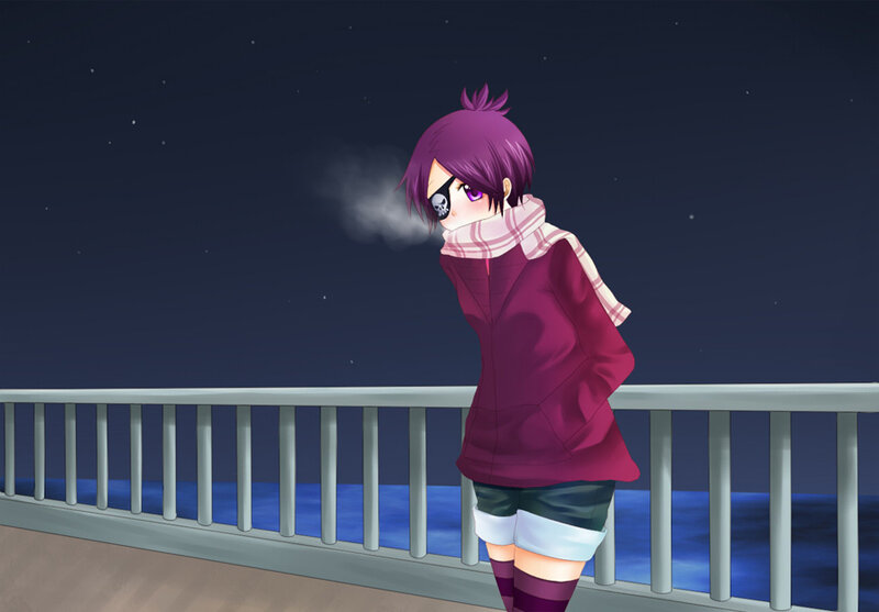 Anime Character on Bridge