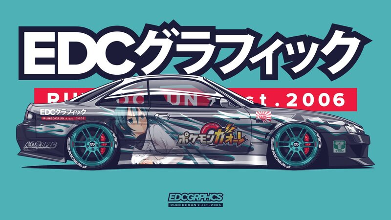 Anime Character on Car