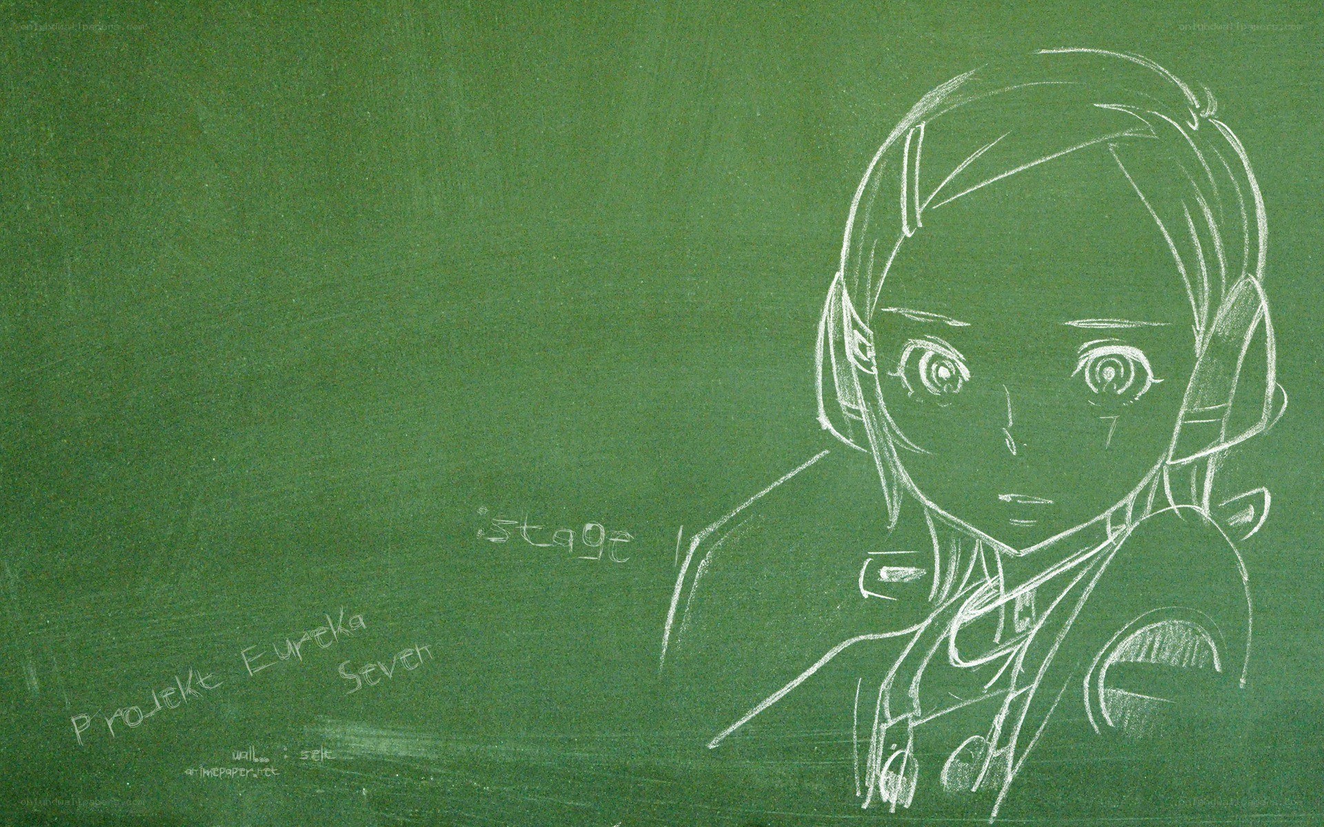 anime character on chalkboard