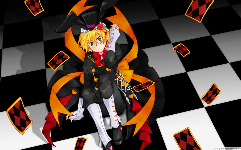 anime character on checkered floor