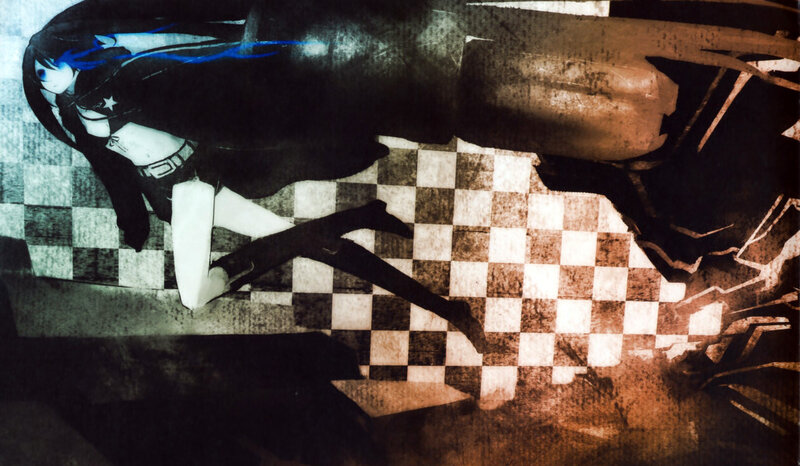 anime character on checkered floor