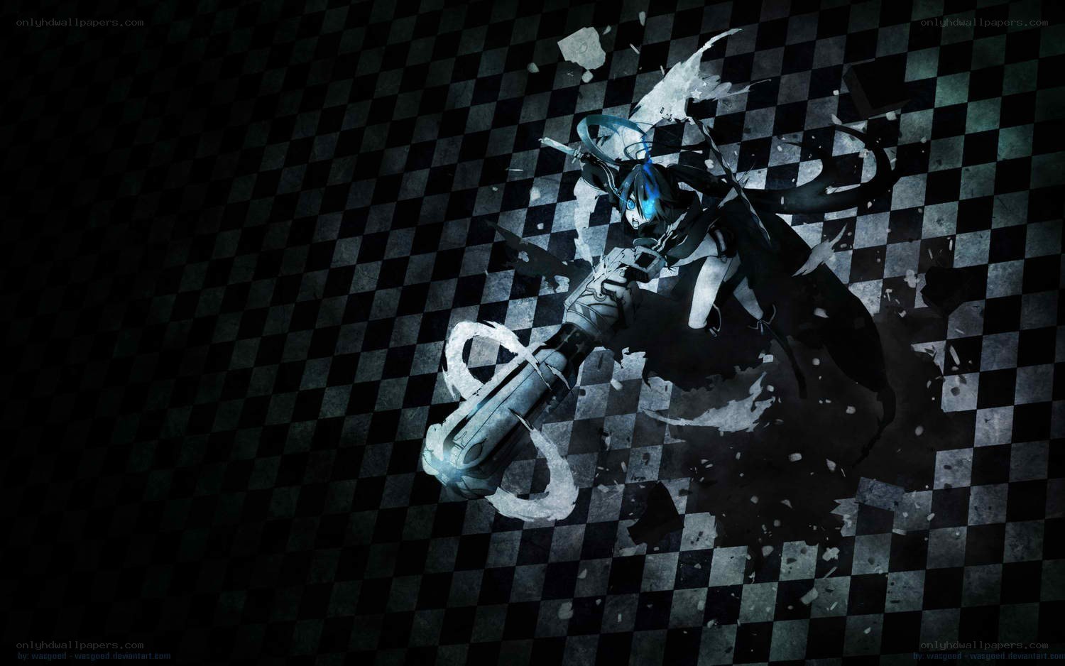anime character on checkered floor
