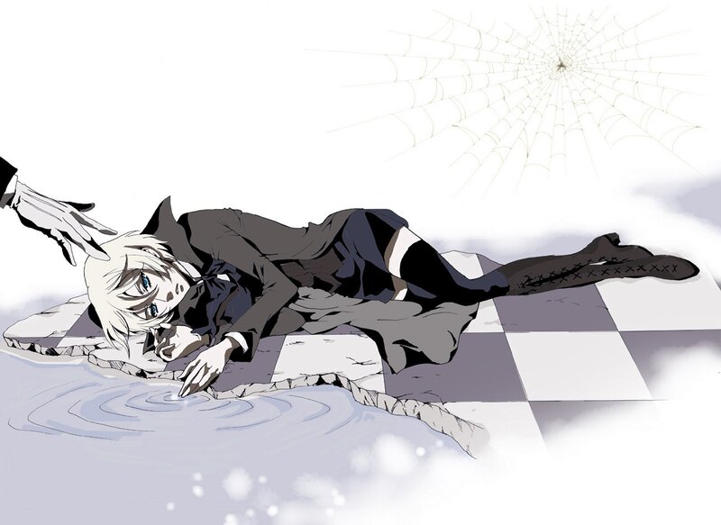 anime character on checkered floor