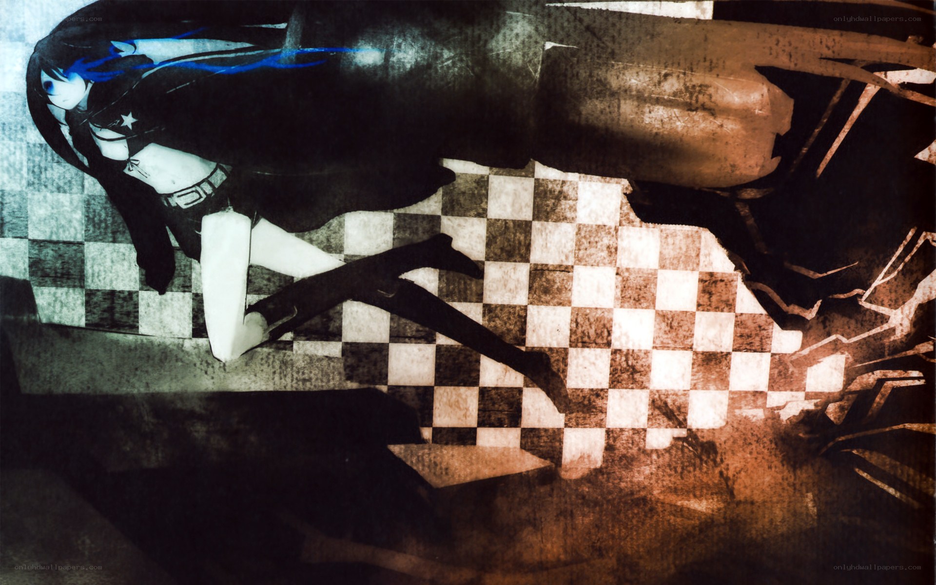 anime character on checkered floor