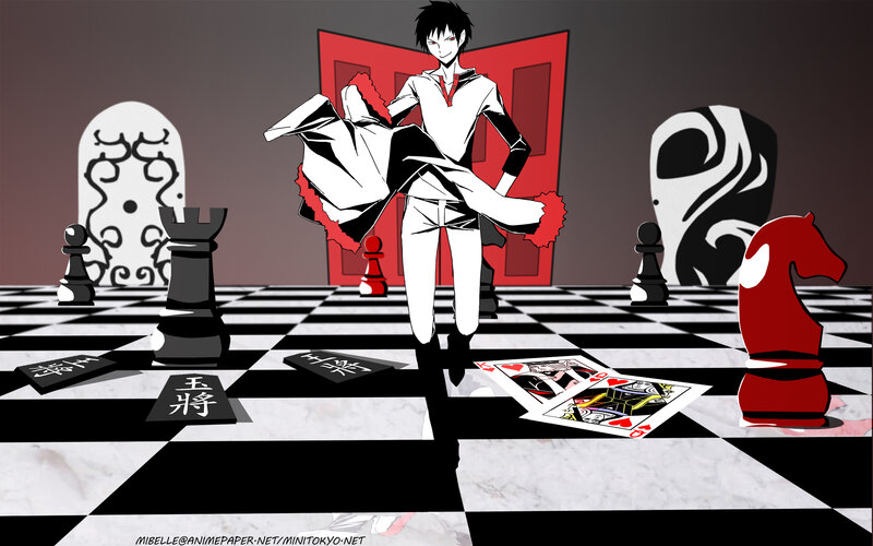 Anime character on chessboard