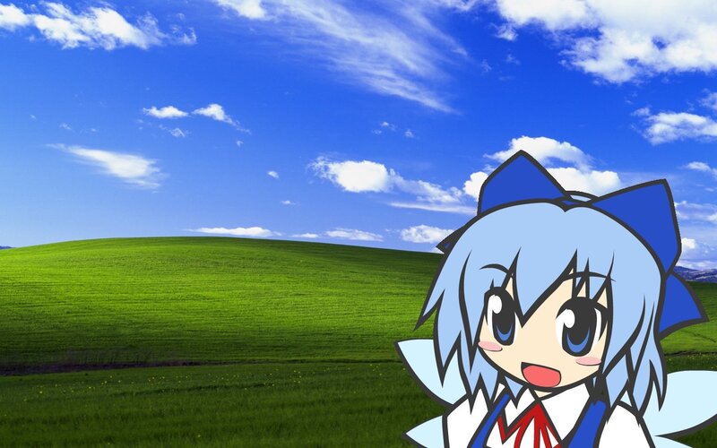 anime character on classic desktop background