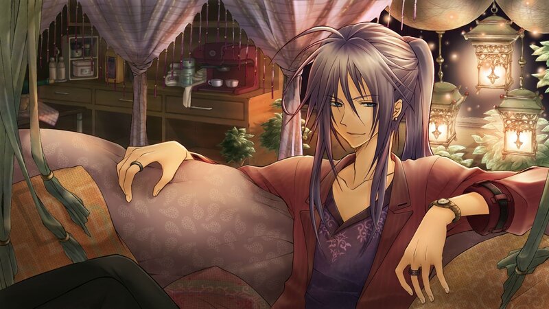 Anime Character on Couch — Purple, Calm