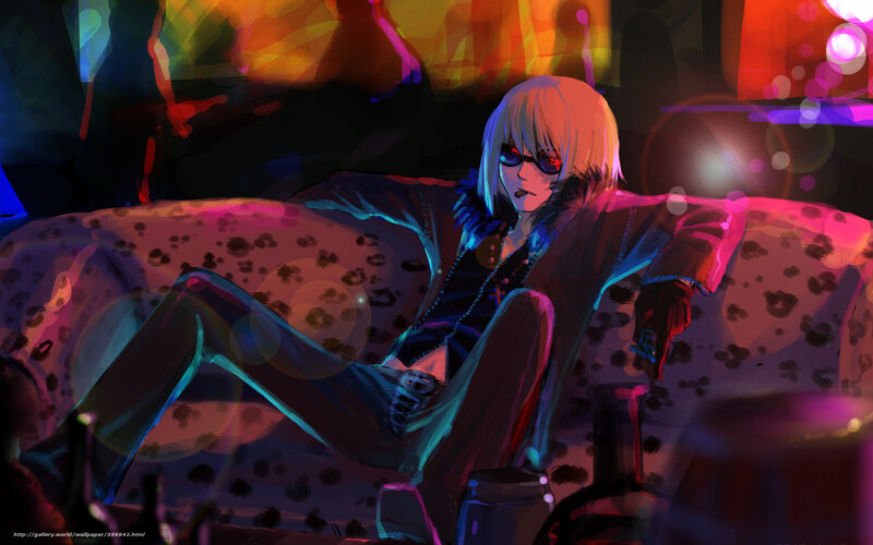 Anime Character on Couch — Purple, Dark, Moody