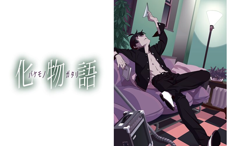 Anime Character on Couch — Purple, Relaxed, Night