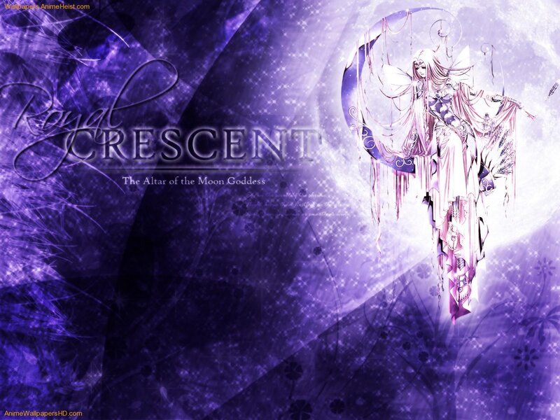 Anime Character on Crescent Moon
