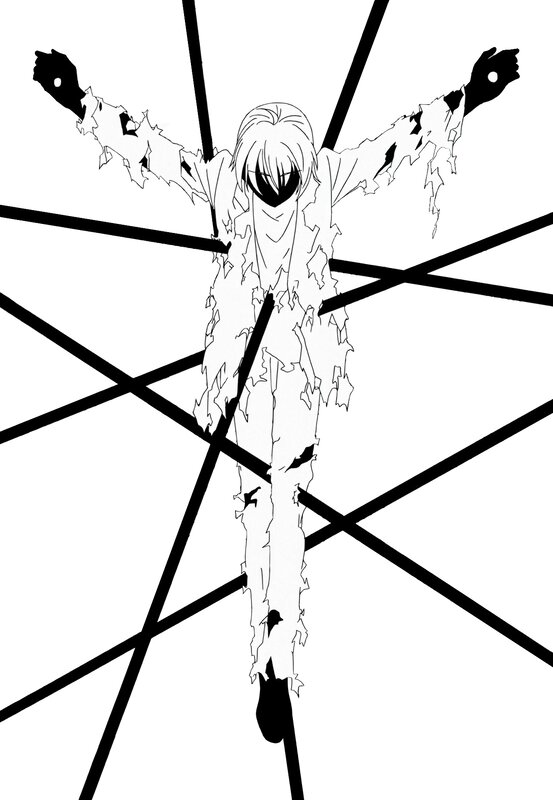 Anime Character on Cross — Black