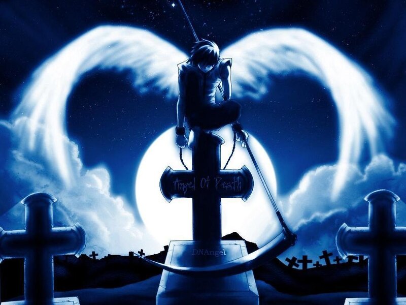 Anime Character on Cross — Blue