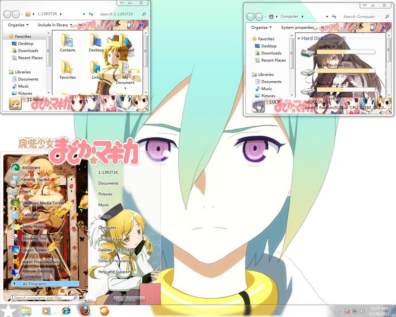 Anime Character on Desktop — Blue