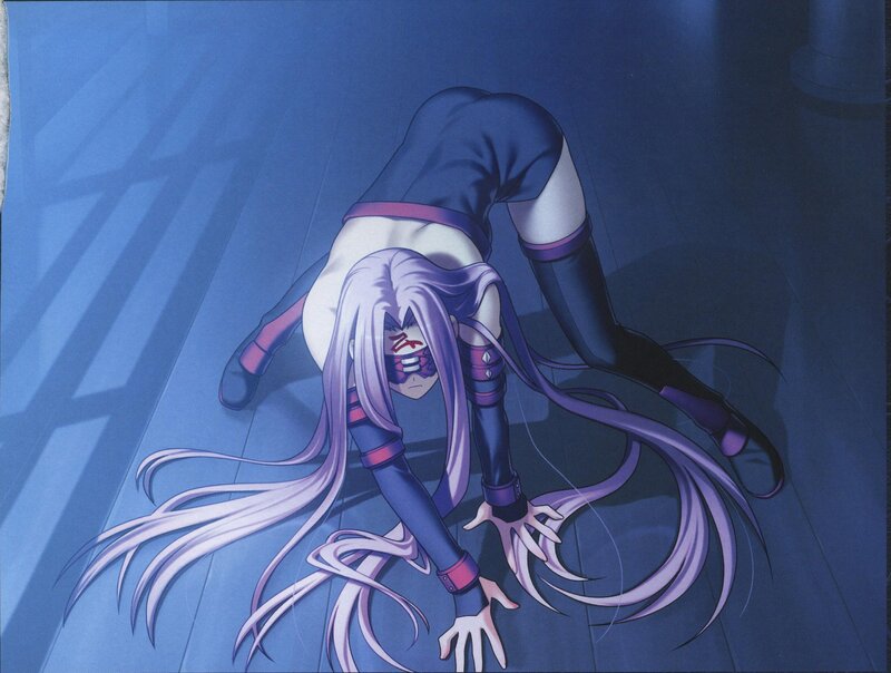Anime Character on Floor — Blue, Dramatic