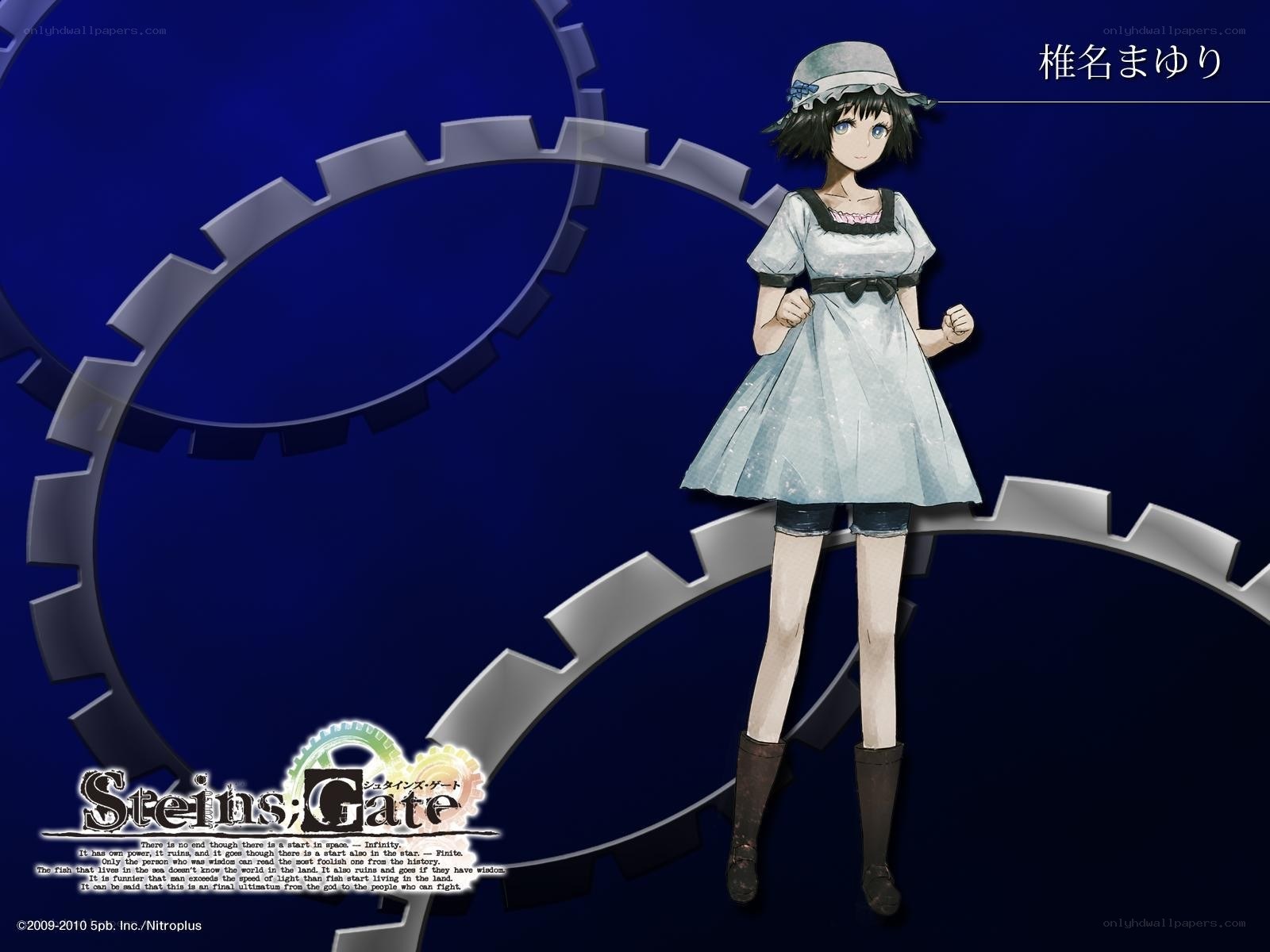 Anime character on gear background
