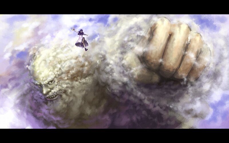 anime character on giant fist