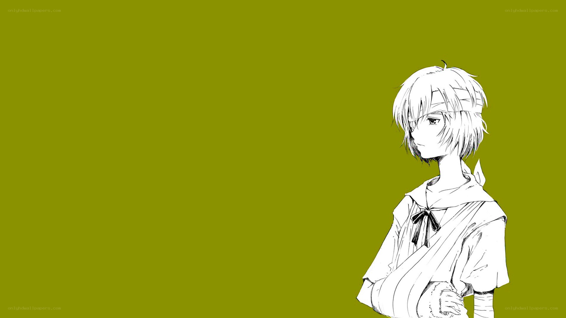 anime character on green background