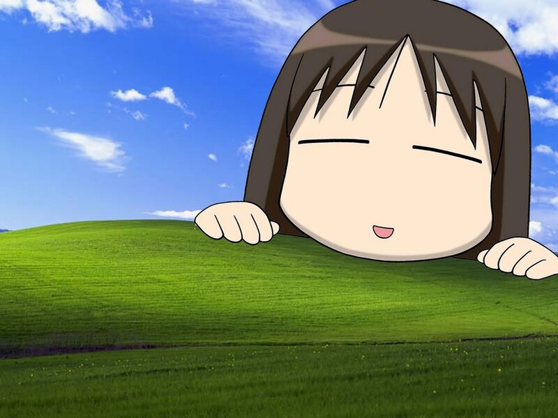 anime character on green hill