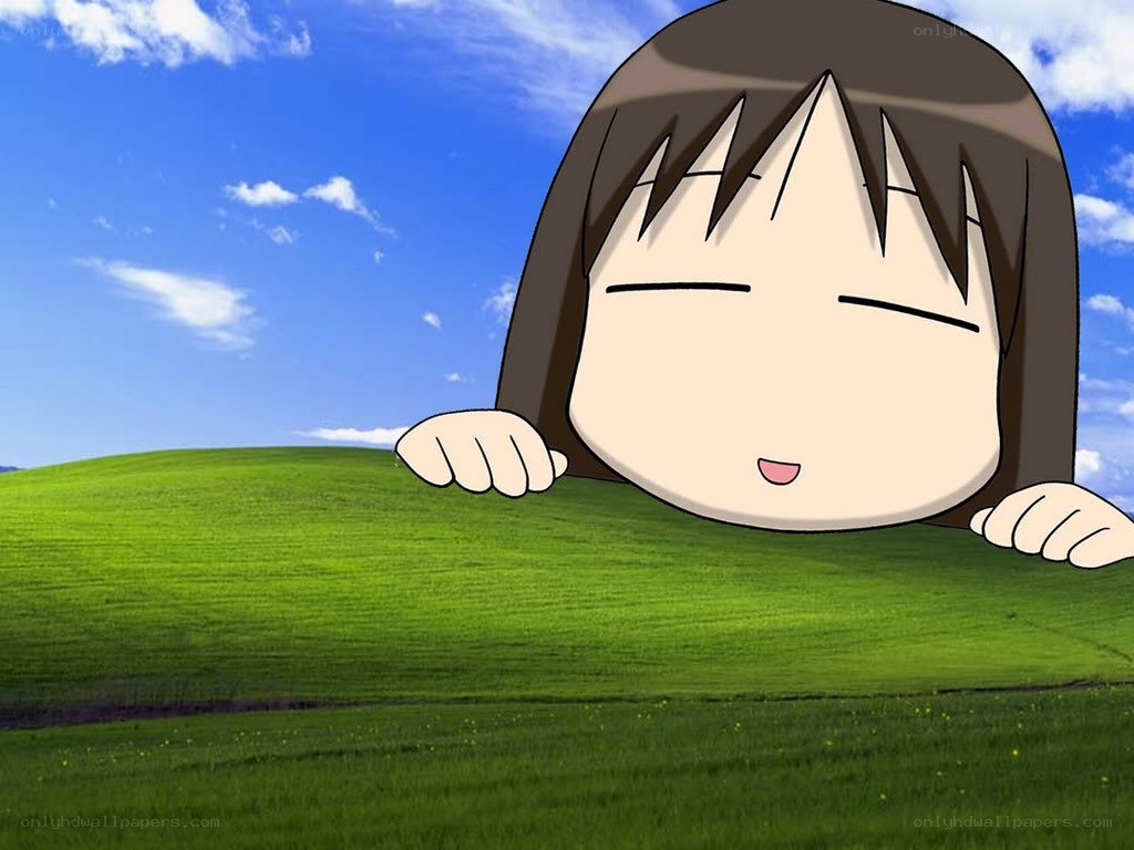 anime character on green hill