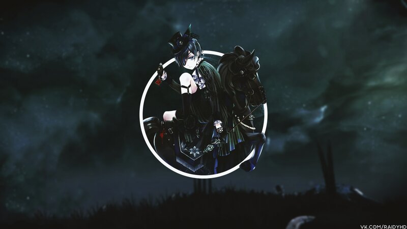 Anime Character on Horse — Black