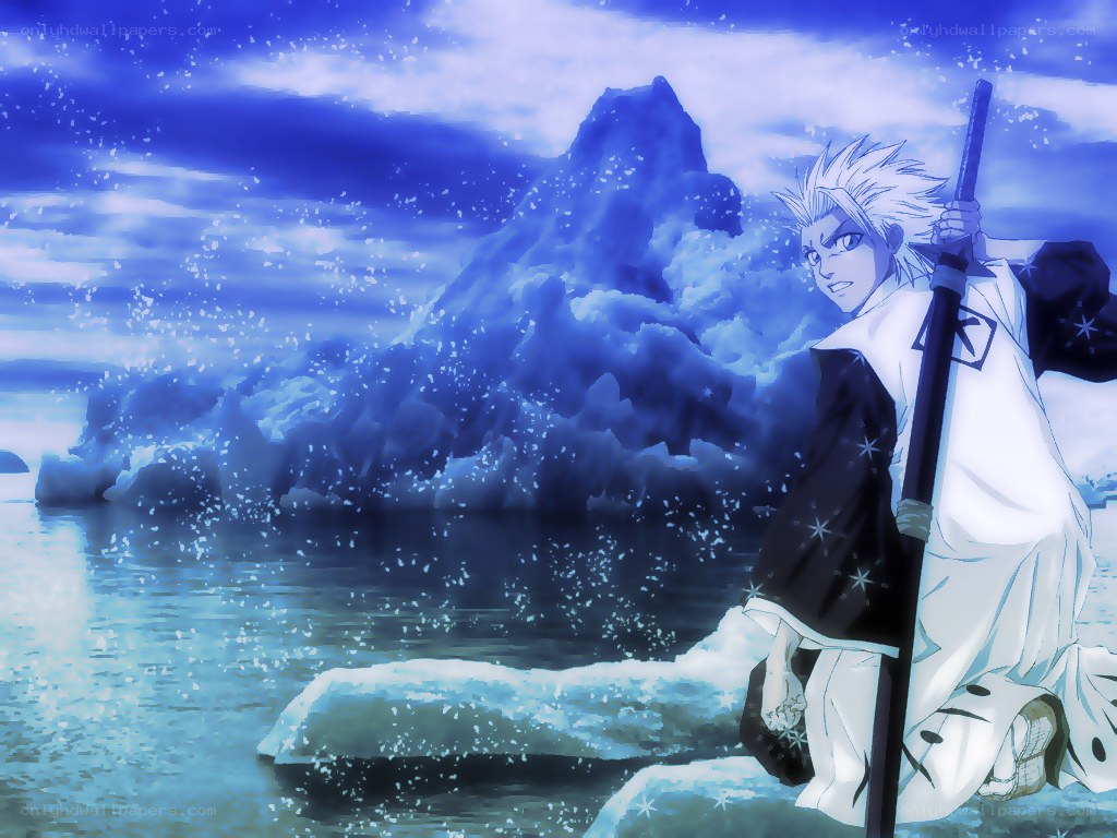 Anime character on icy shore