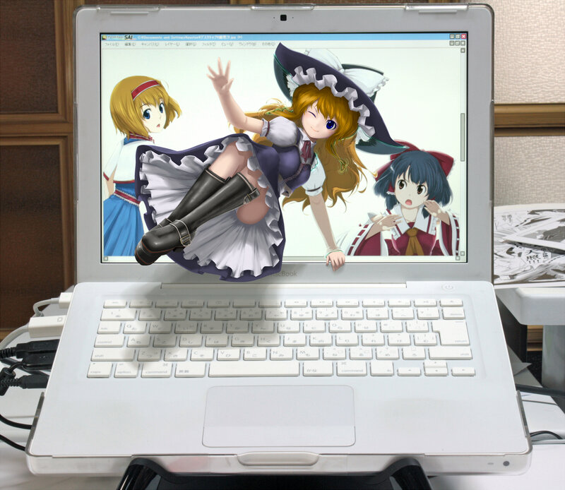 Anime Character on Laptop