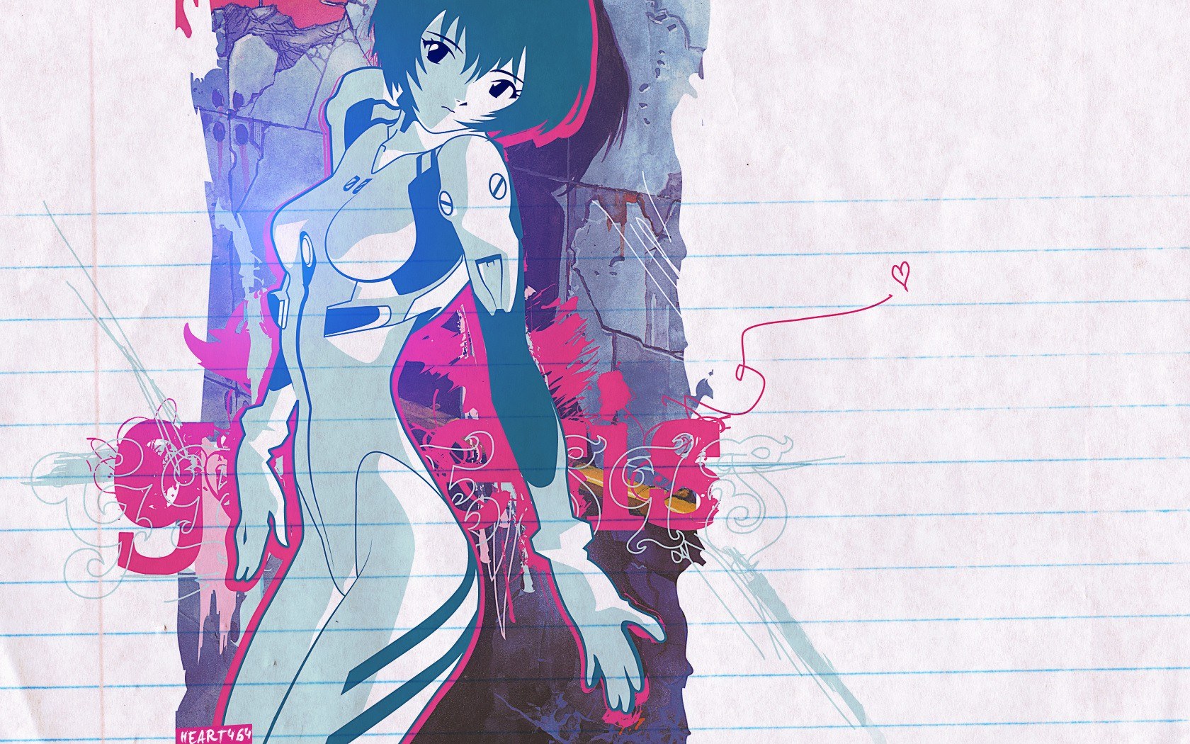 anime character on lined paper