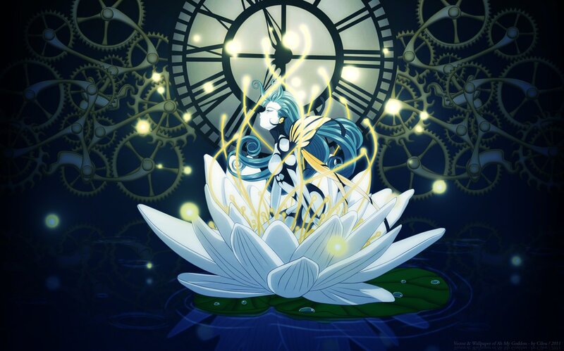 Anime Character on Lotus — Blue