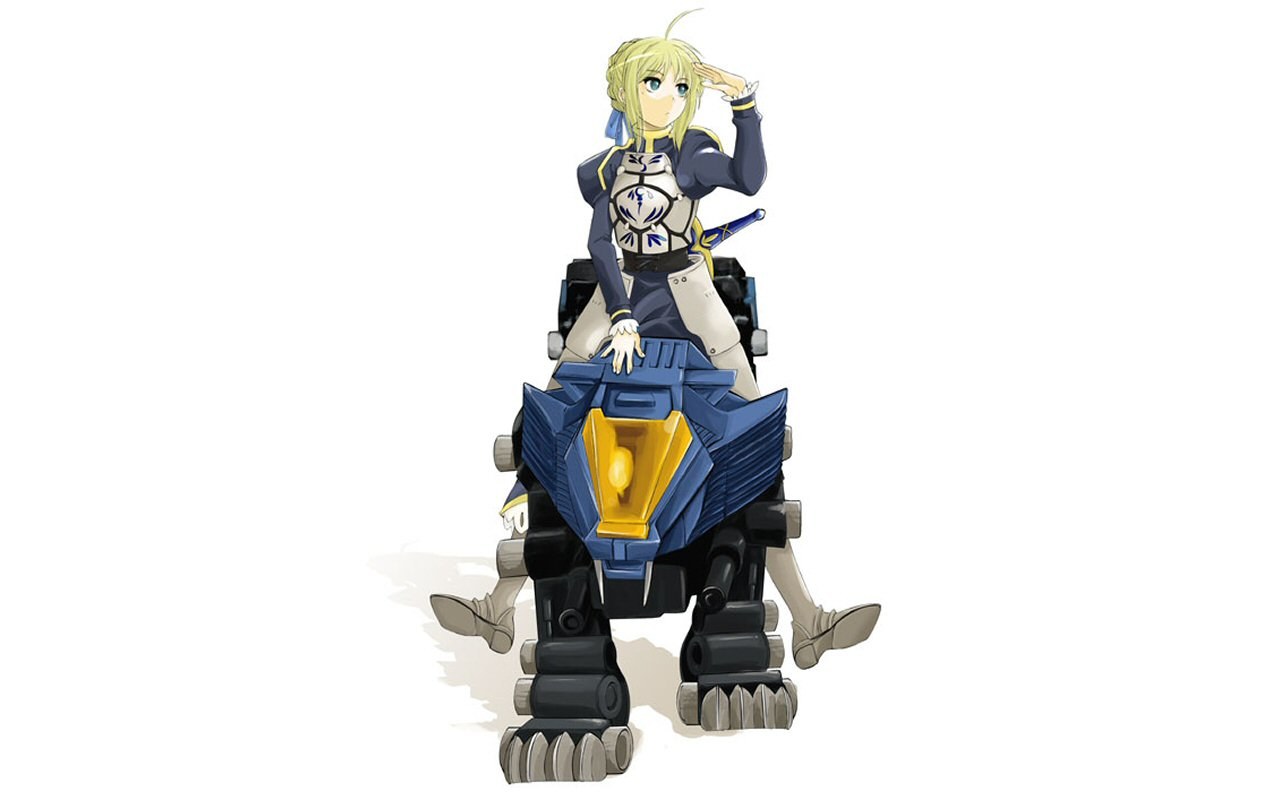 anime character on mech