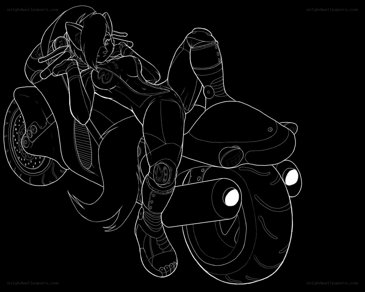 anime character on motorcycle