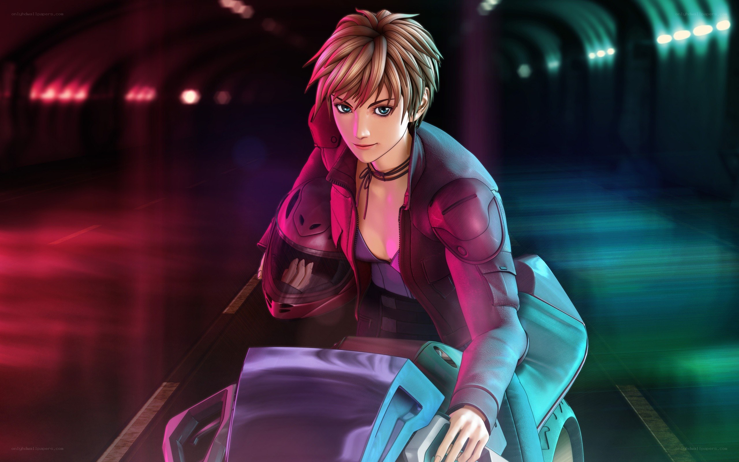 anime character on motorcycle