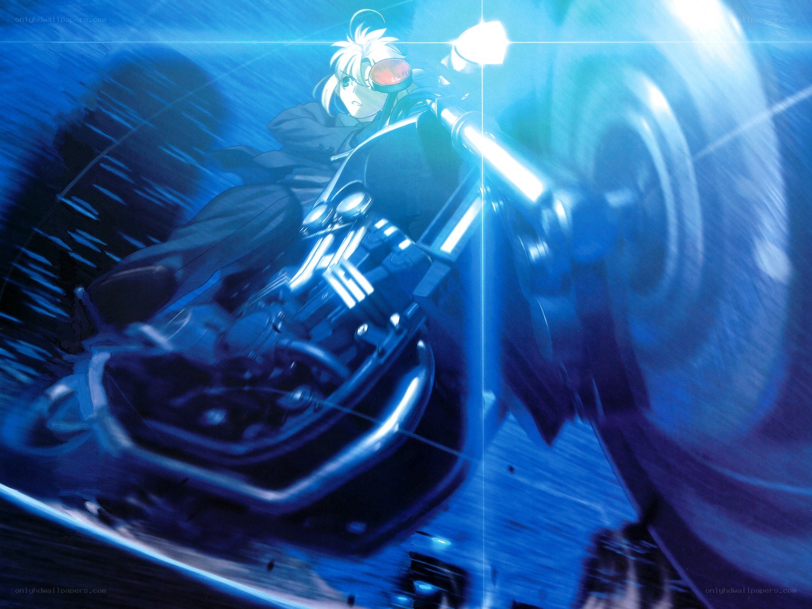 anime character on motorcycle