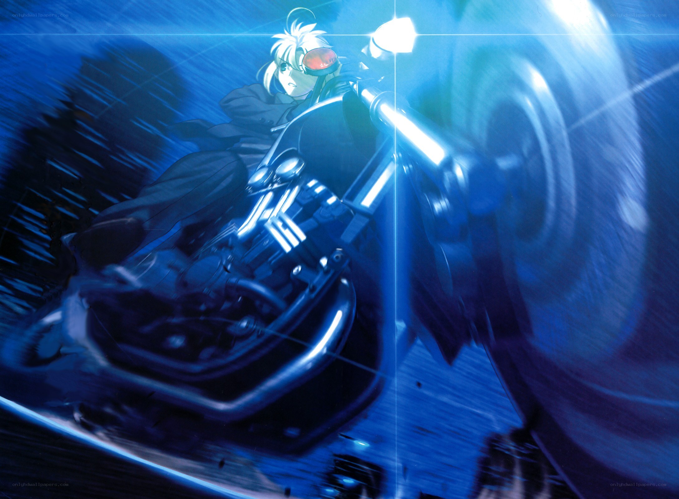 anime character on motorcycle