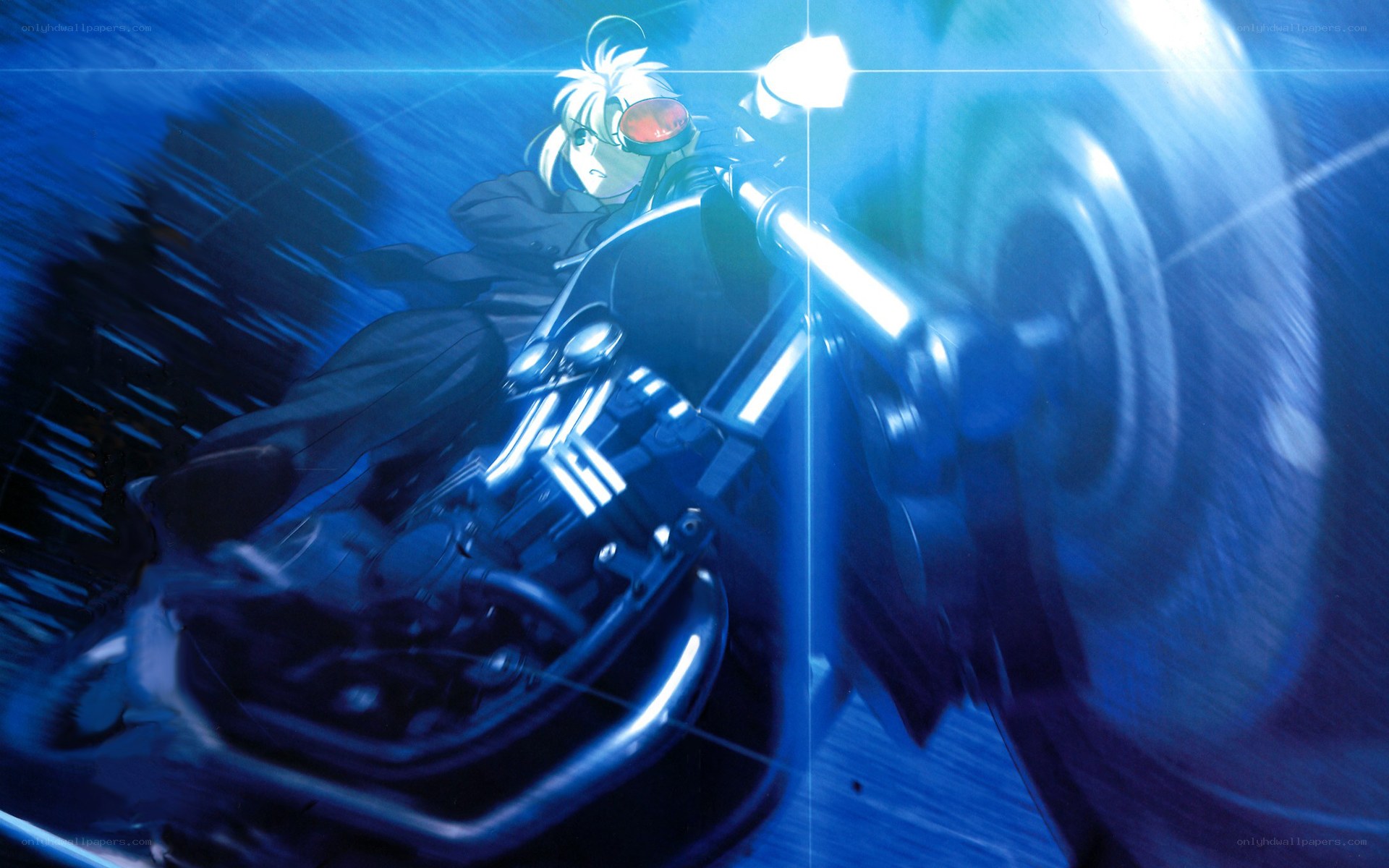 anime character on motorcycle