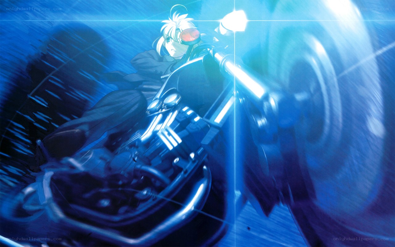 anime character on motorcycle