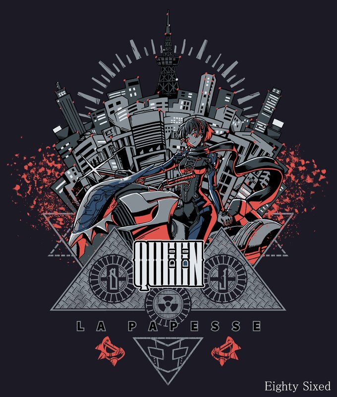 Anime Character on Motorcycle — Black, Dramatic, Night, Digital Art, Cityscape